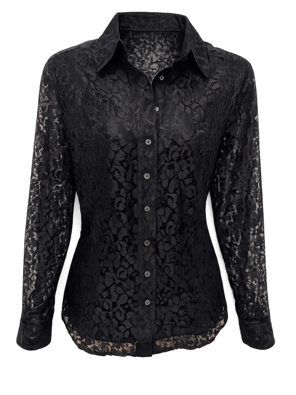 VTG 90s Y2K Jaclyn Smith Black Lace Button Front Blouse Western Cowgirl Chic, M - Picture 3 of 10